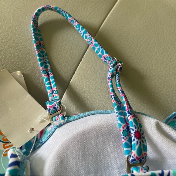 Ocean Avenue swimwear mosaic peek tankini top NWT size large adjustable straps - Picture 6 of 14